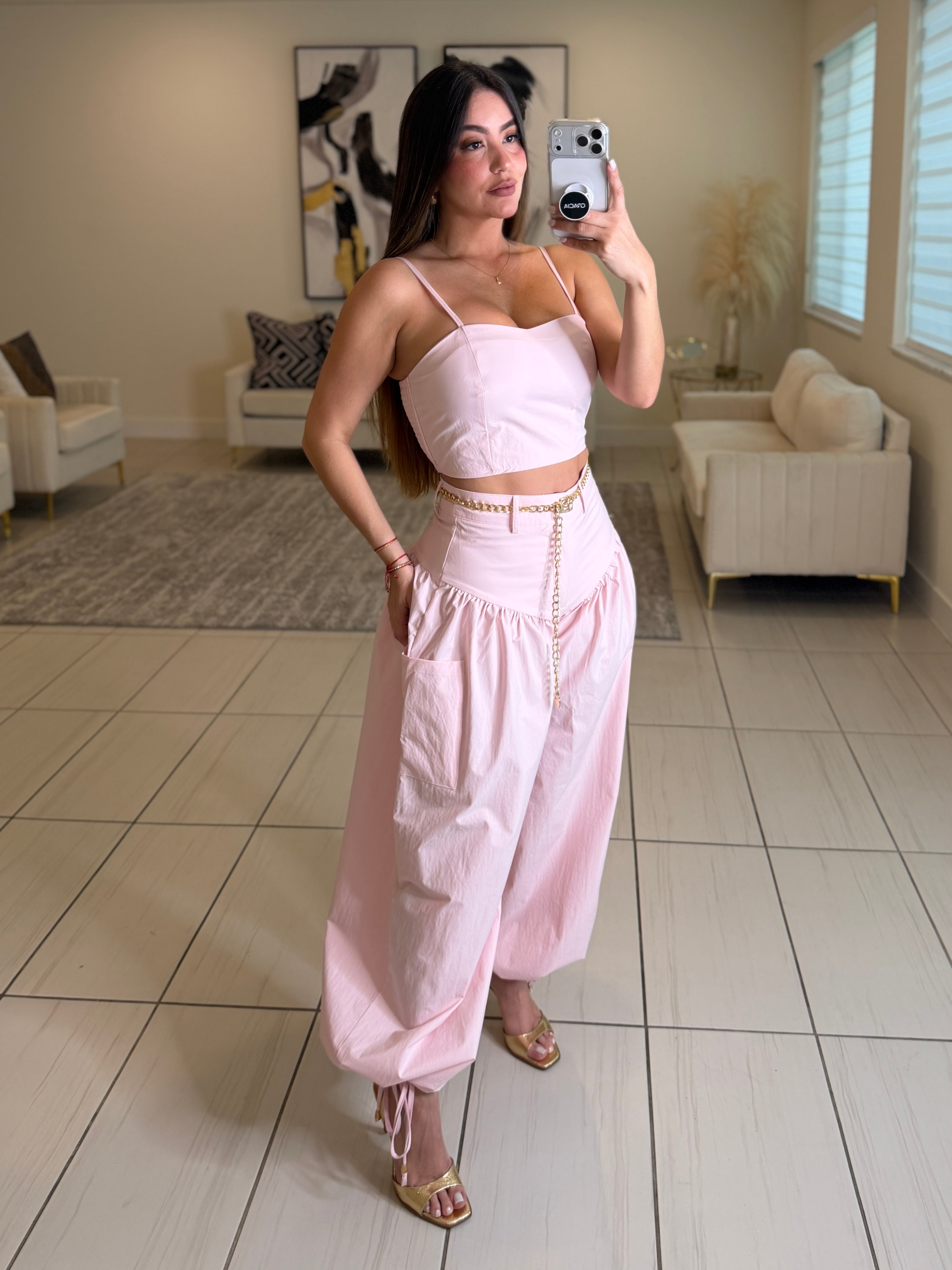 Divine Authority Pink Balloon Pant Set