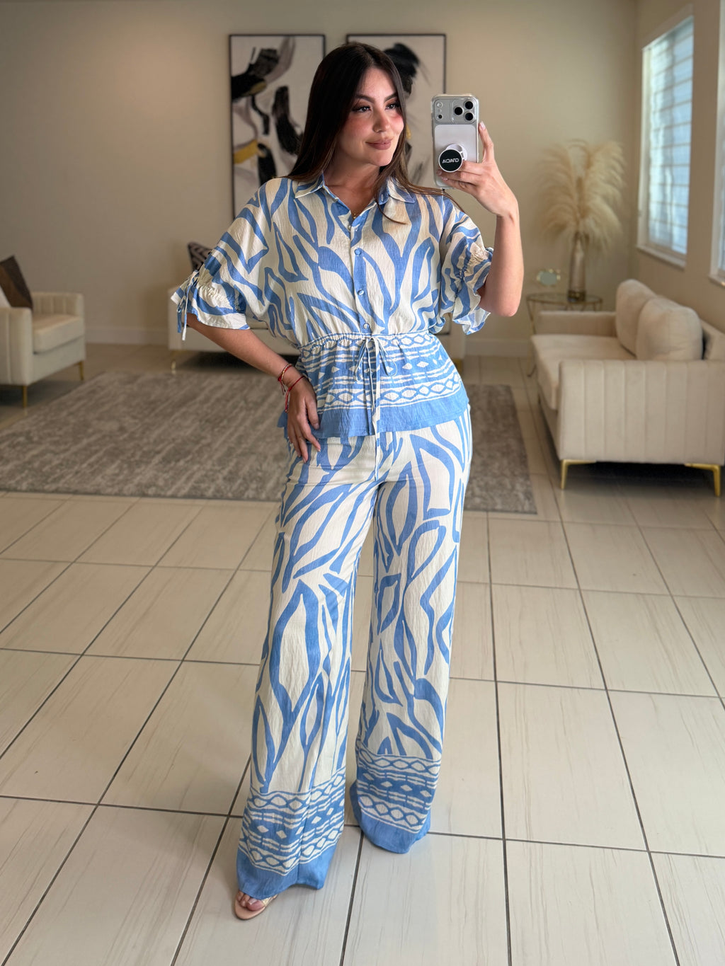Modern Motion Blue Pant Set