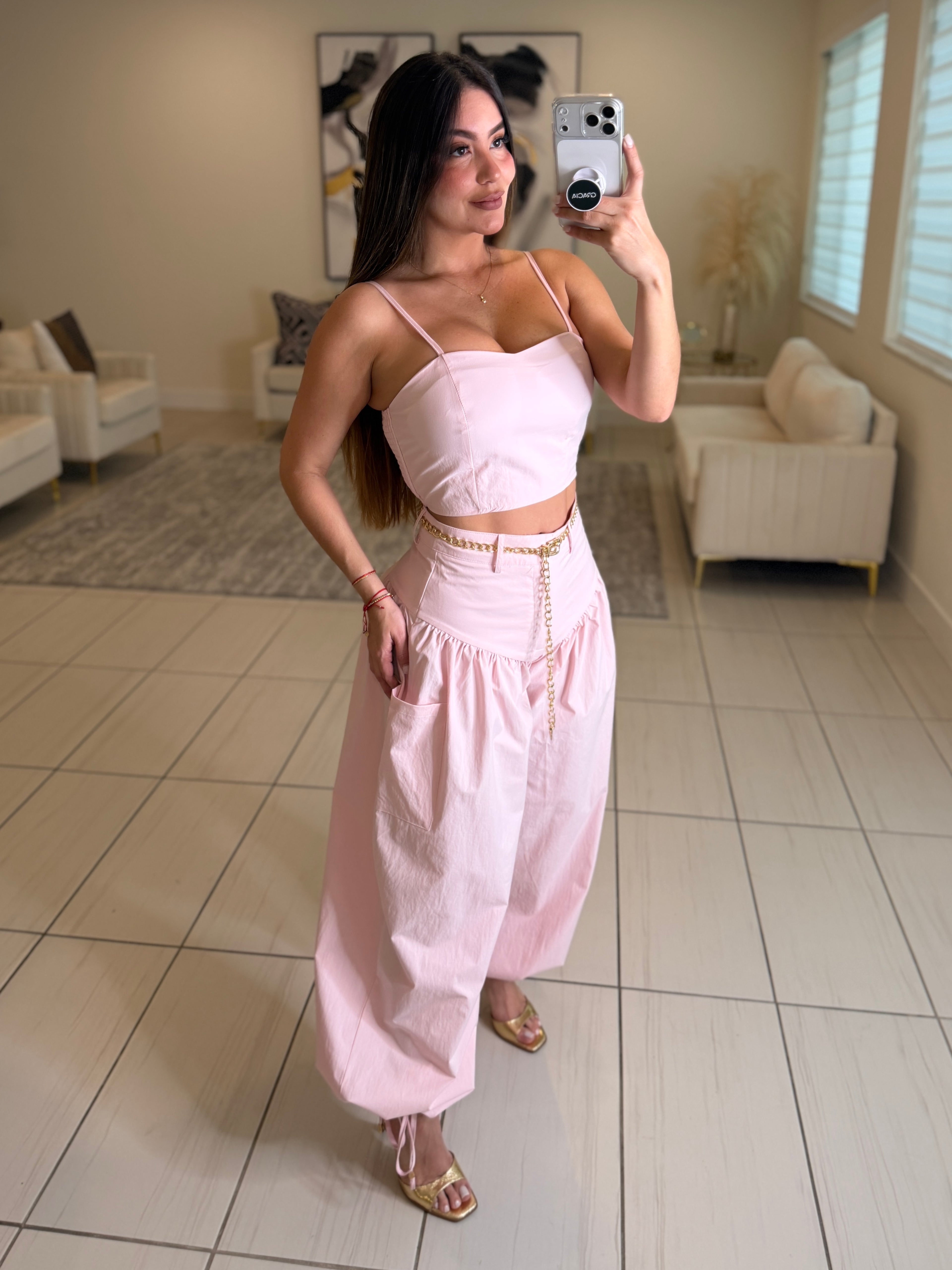 Divine Authority Pink Balloon Pant Set