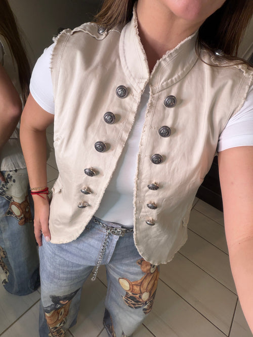 Napoleon Beige Vest Jacket