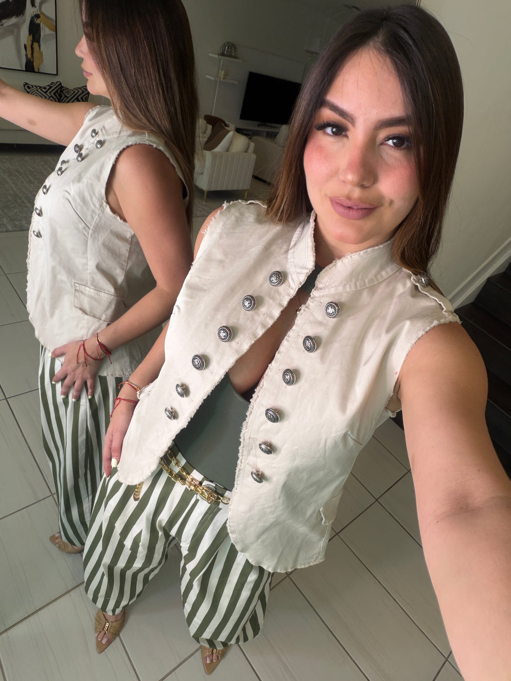 Napoleon Beige Vest Jacket