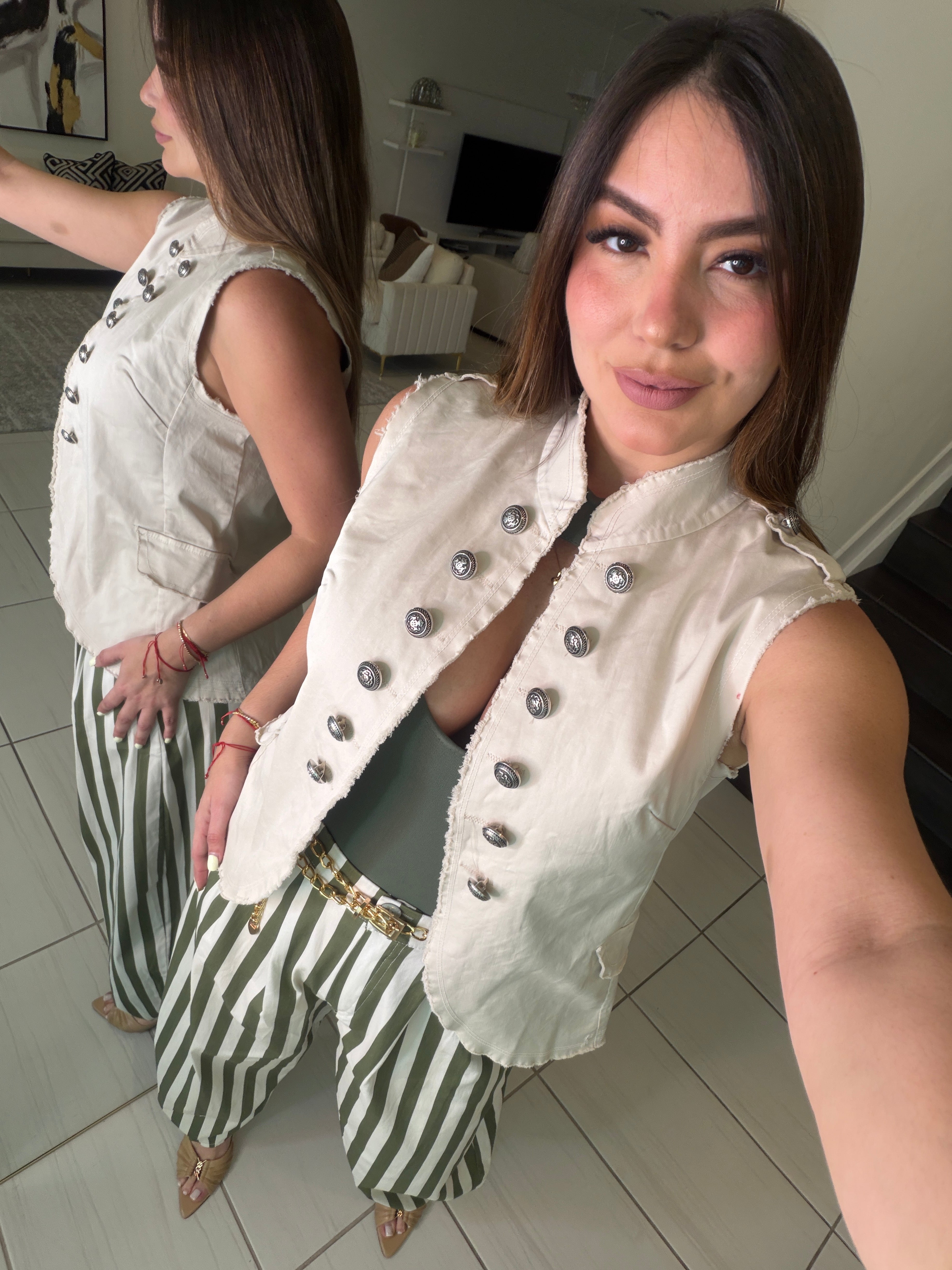 Napoleon Beige Vest Jacket