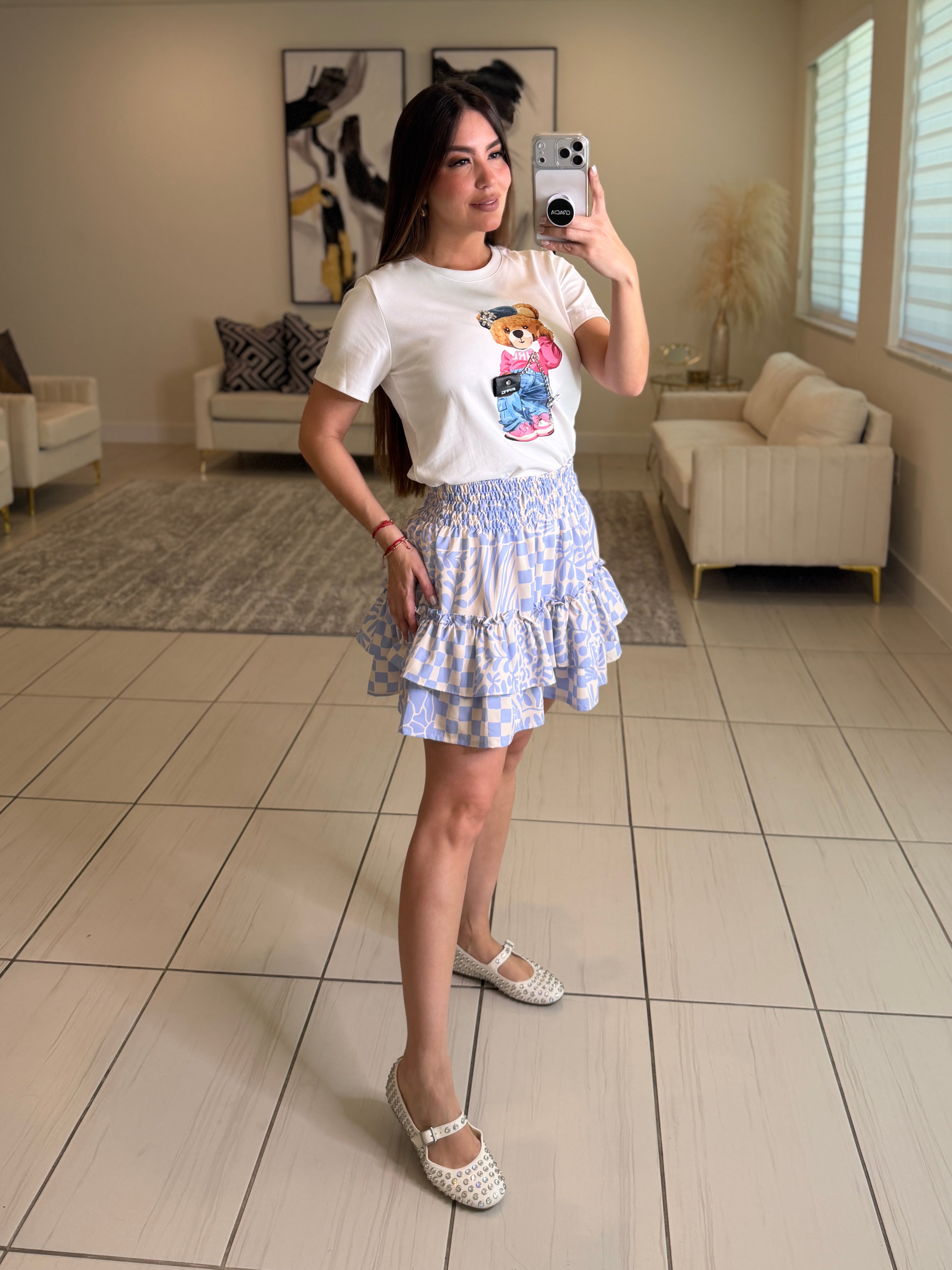 Pretty Bloom Blue Skirt