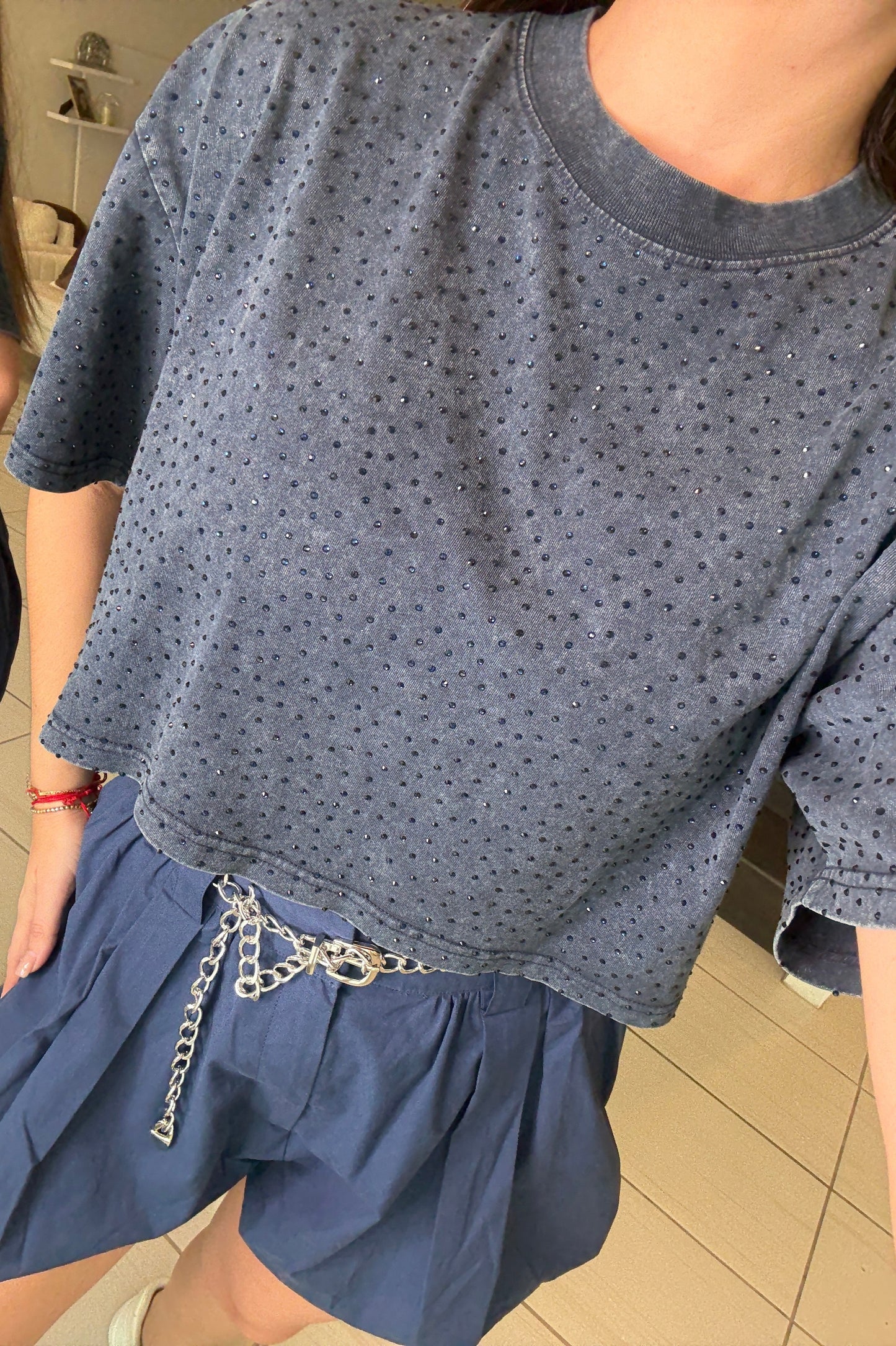 Sweetest Bubble Navy Blue Short
