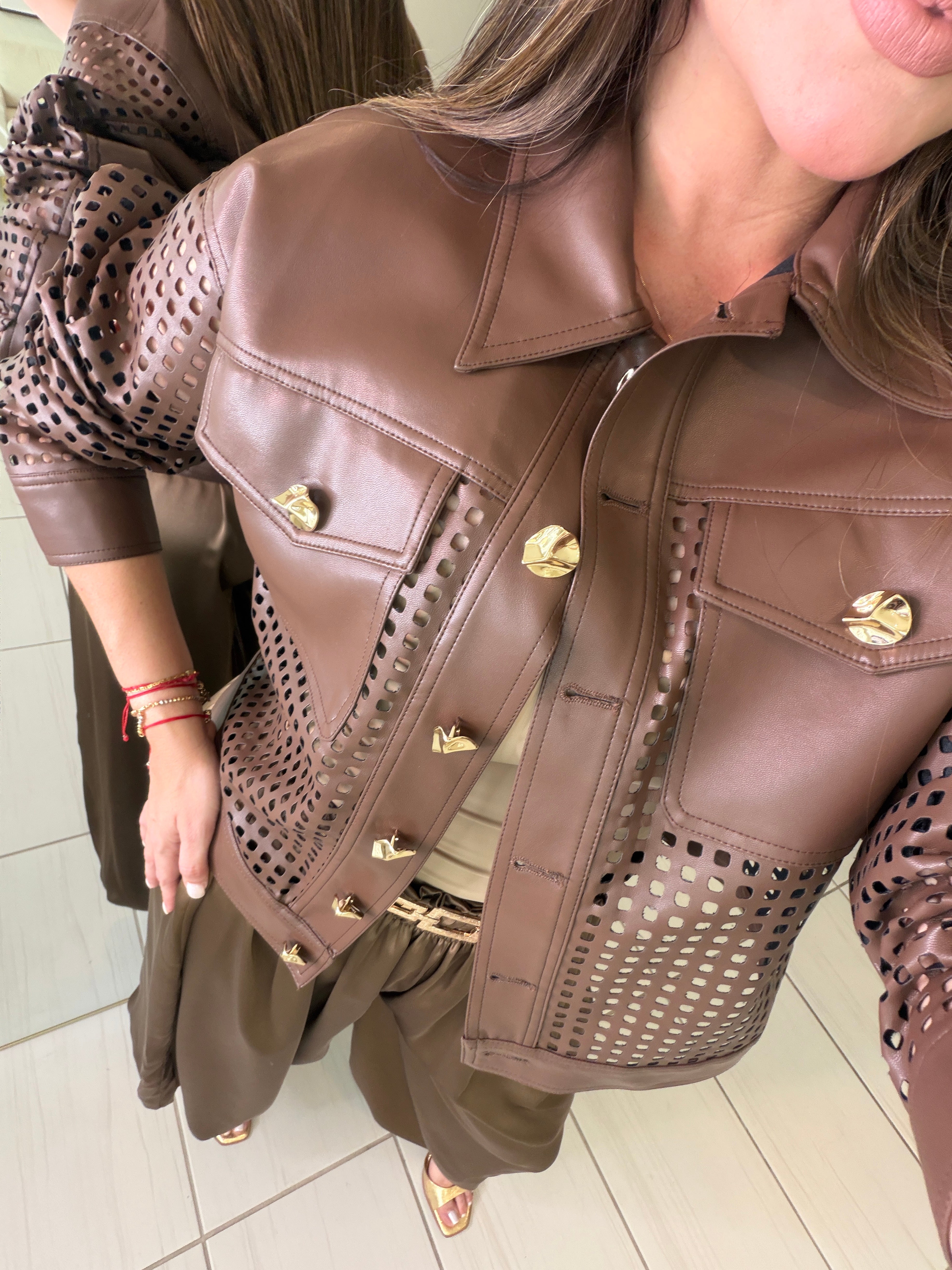 Luxe Faux Leather Brown Jacket