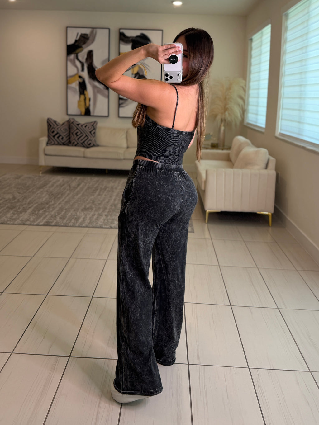 Illusionist Washed Black Pant Set