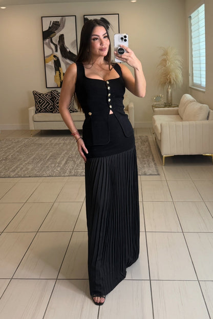 Squeeze the Day Black Skirt Set