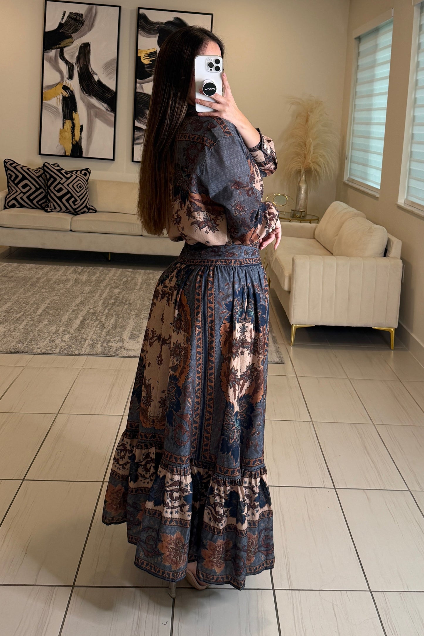 Ascension Tiered Midi Skirt Set