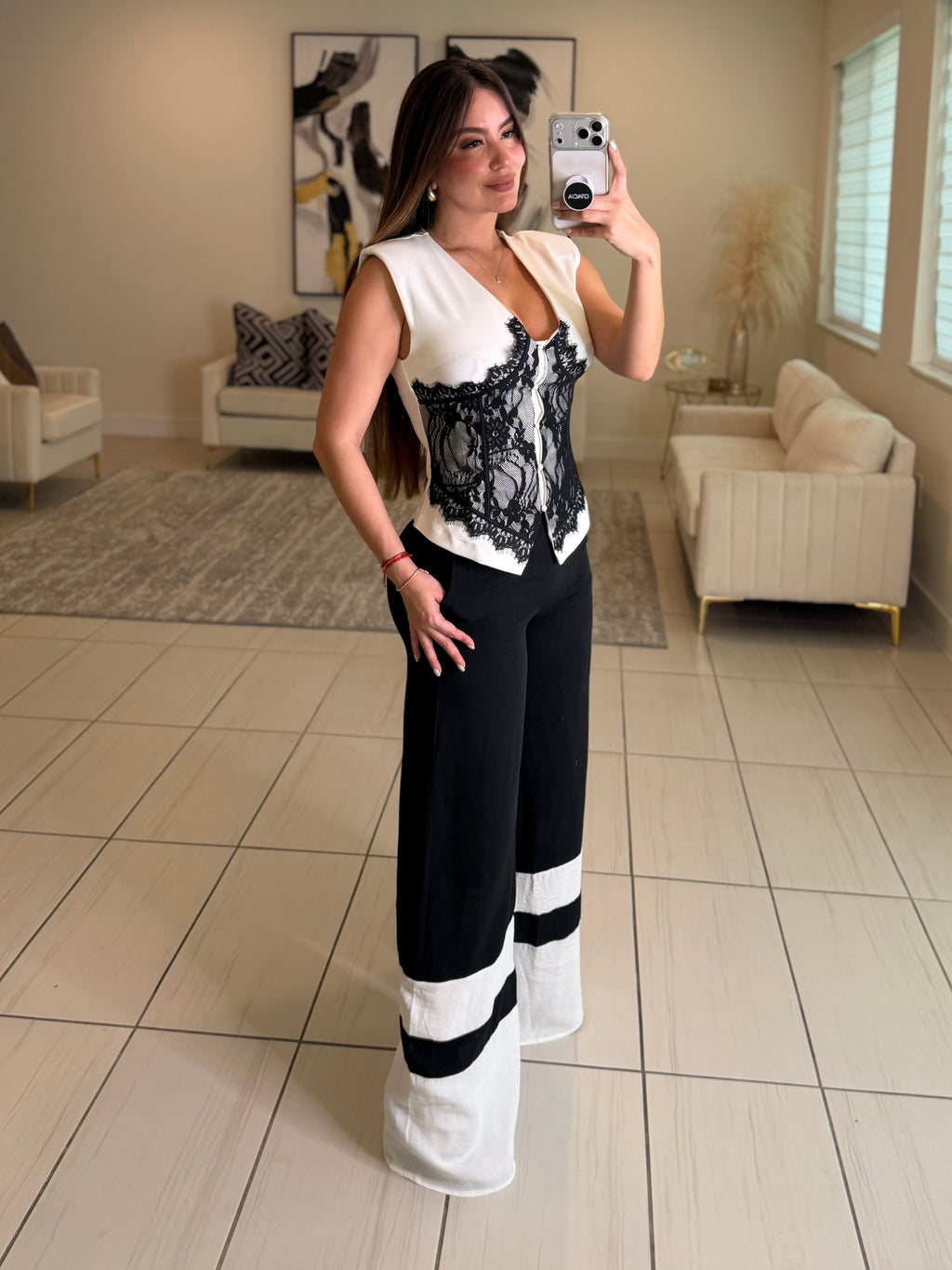 Luxe Lace Corset White Top