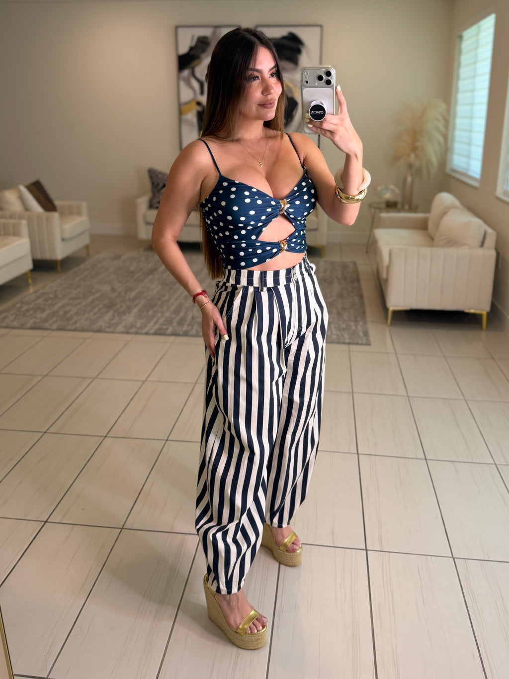 Gravity Stripes Navy Blue Pants