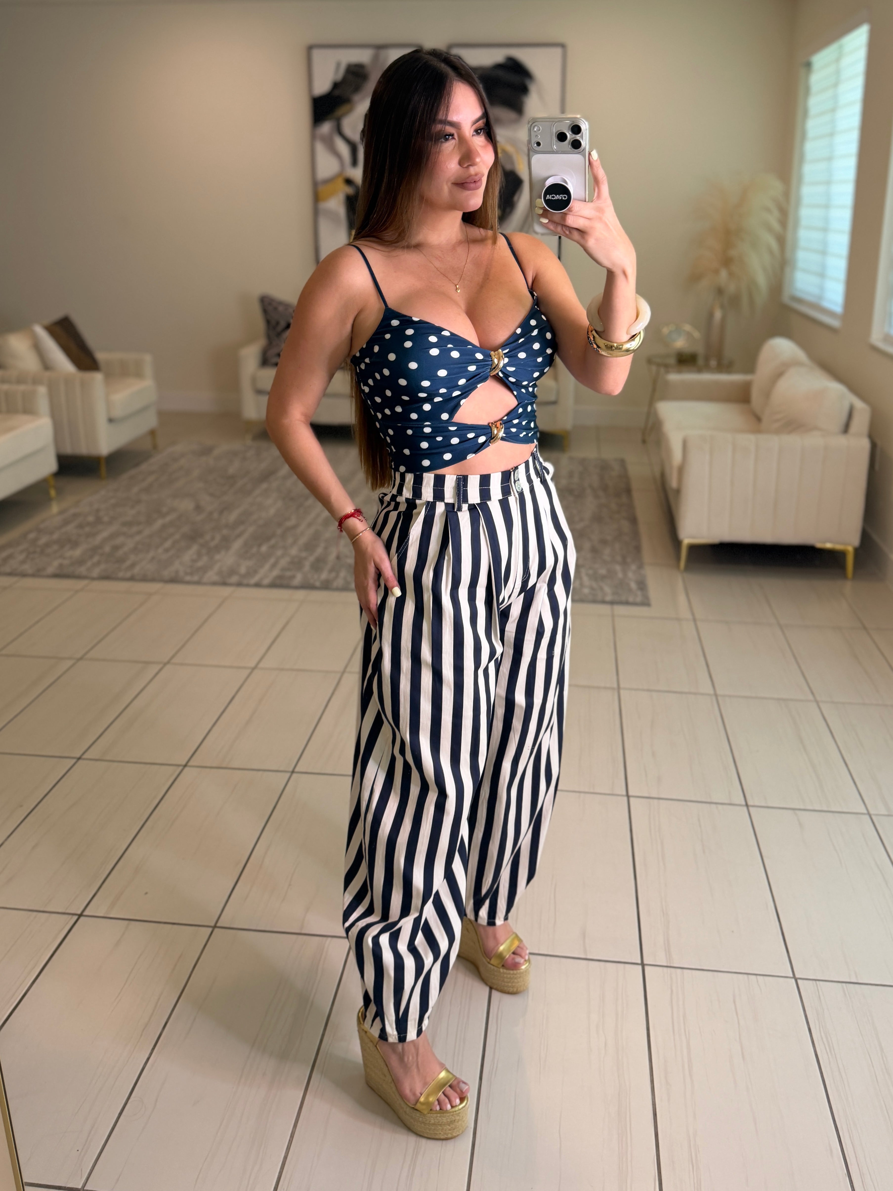 Gravity Stripes Navy Blue Pants