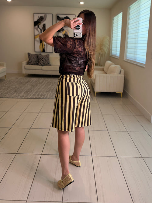 Gravity Stripes Brown and Yellow Shorts