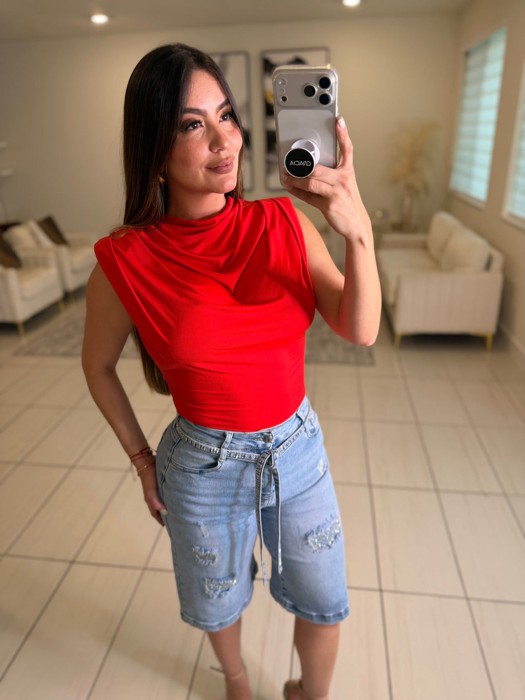 Sculpted Ease Red Top