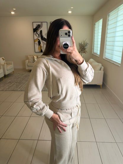 Iconic Structure Beige Pant Set