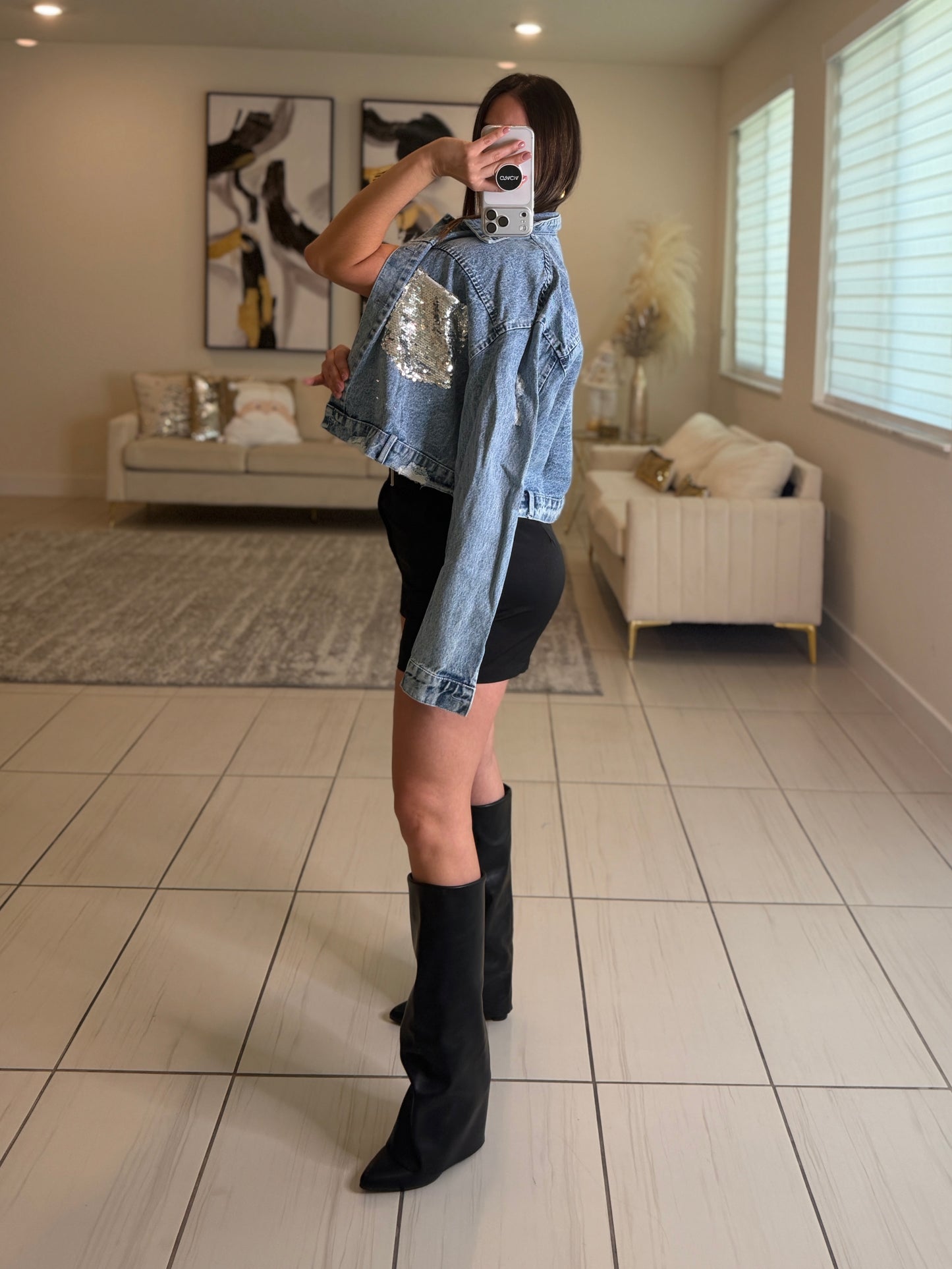 Power Poise Belted Black Short Set