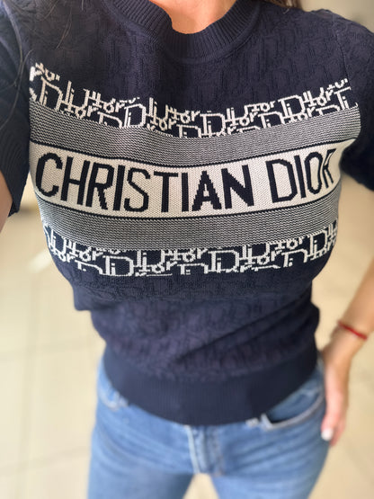 Maximalist Knit Navy Blue Top