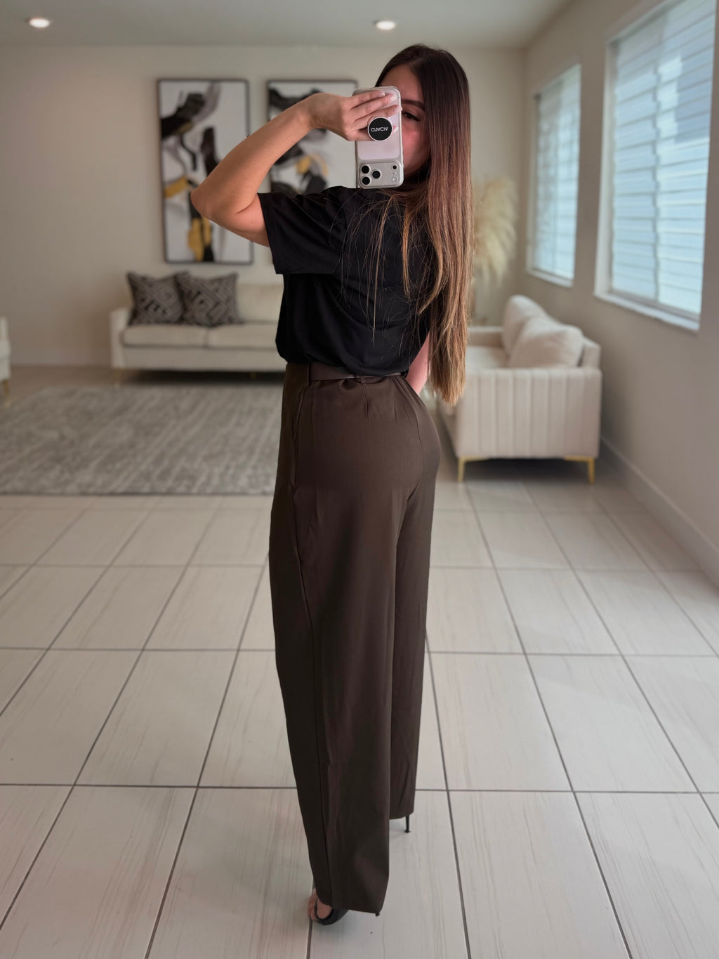 Moonlit Asym Brown Pants