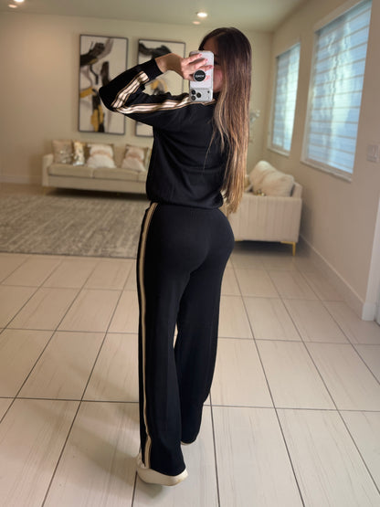 Iconic Black Knit Pant Set