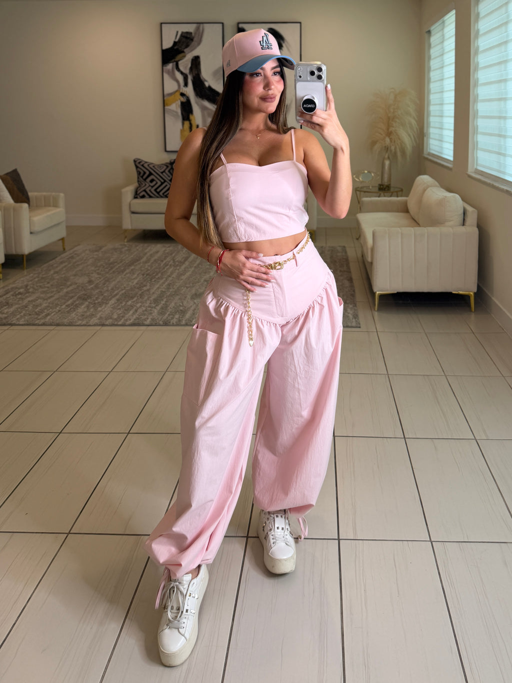 Divine Authority Pink Balloon Pant Set