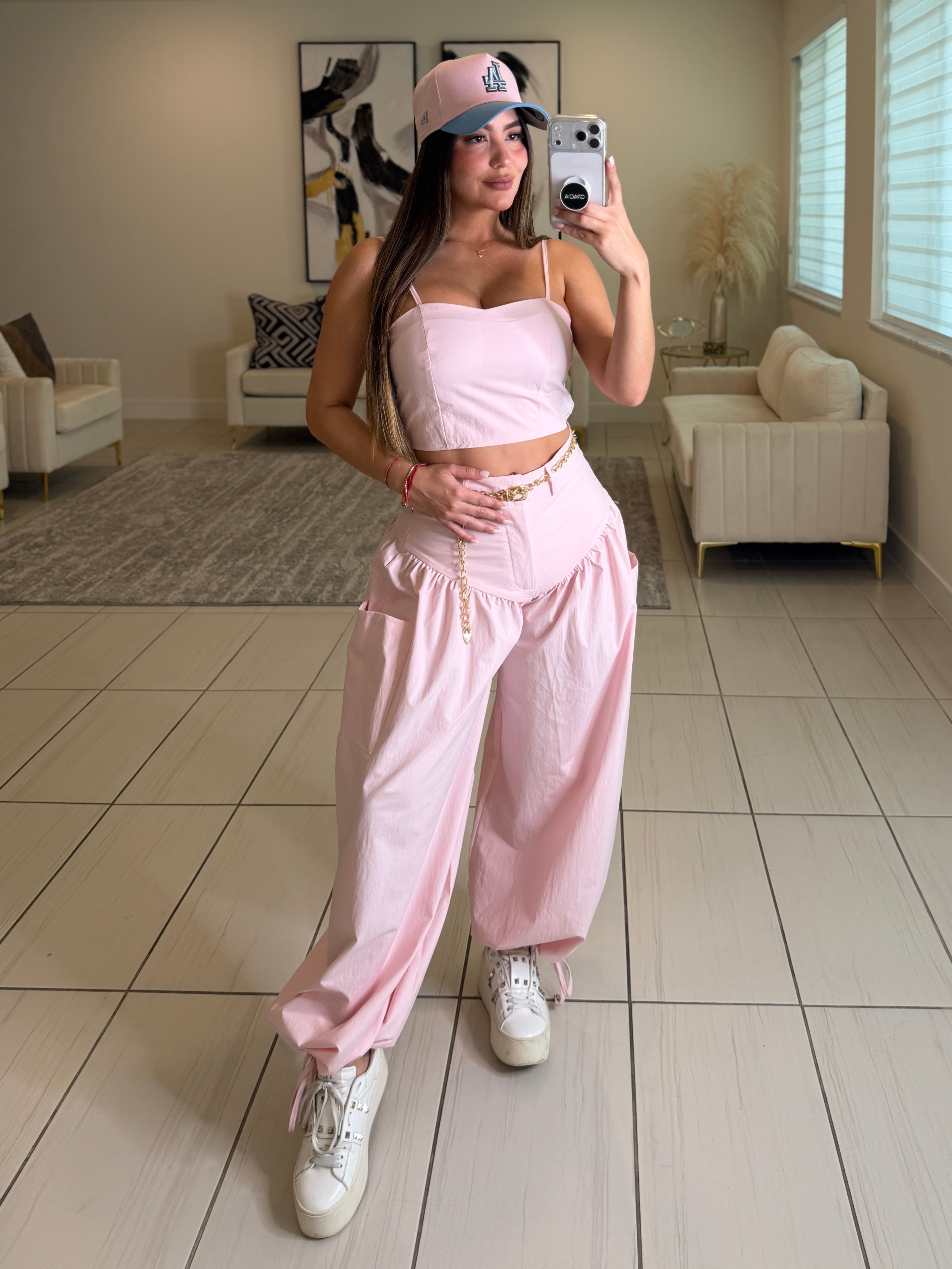 Divine Authority Pink Balloon Pant Set