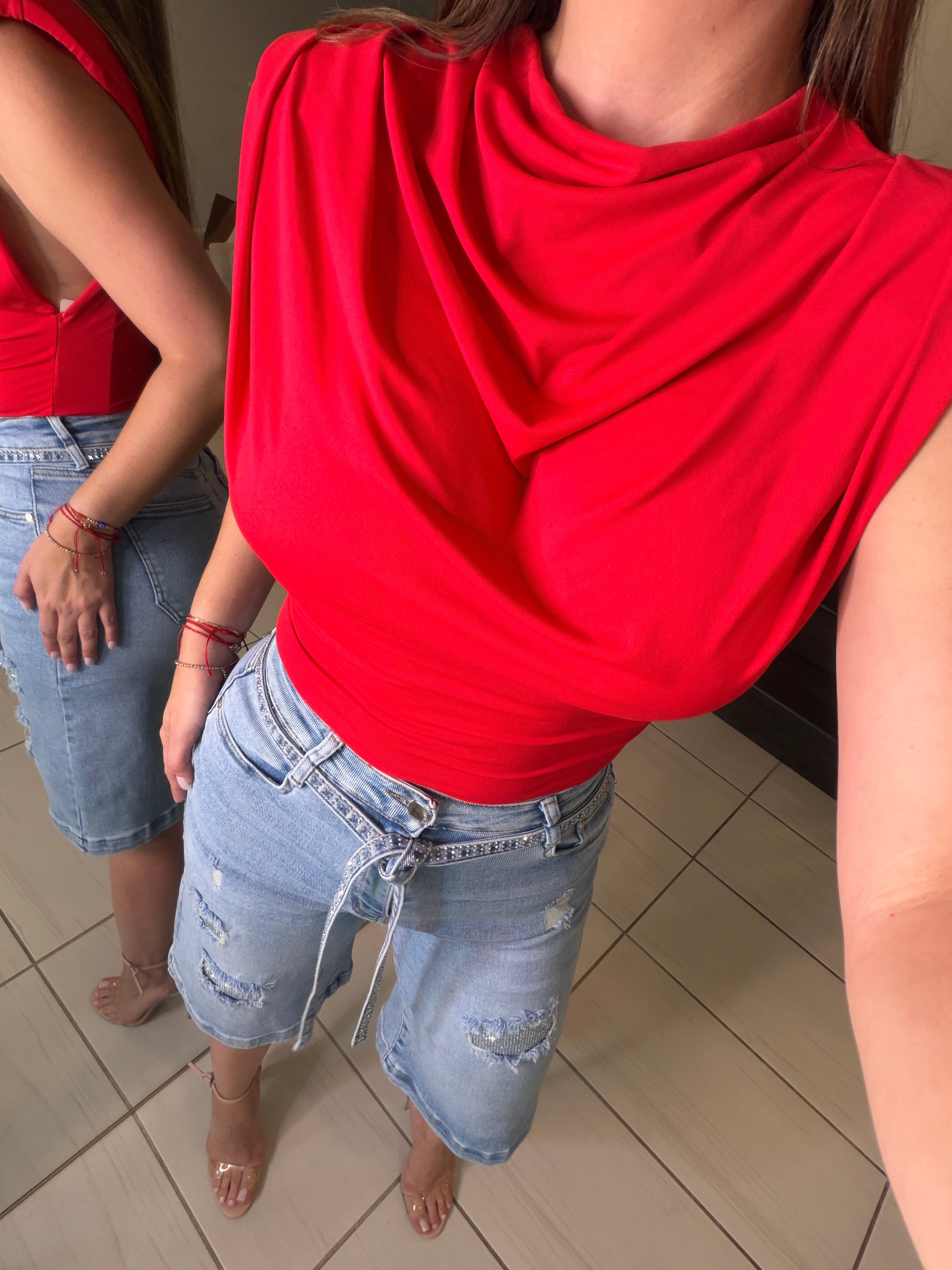 Sculpted Ease Red Top