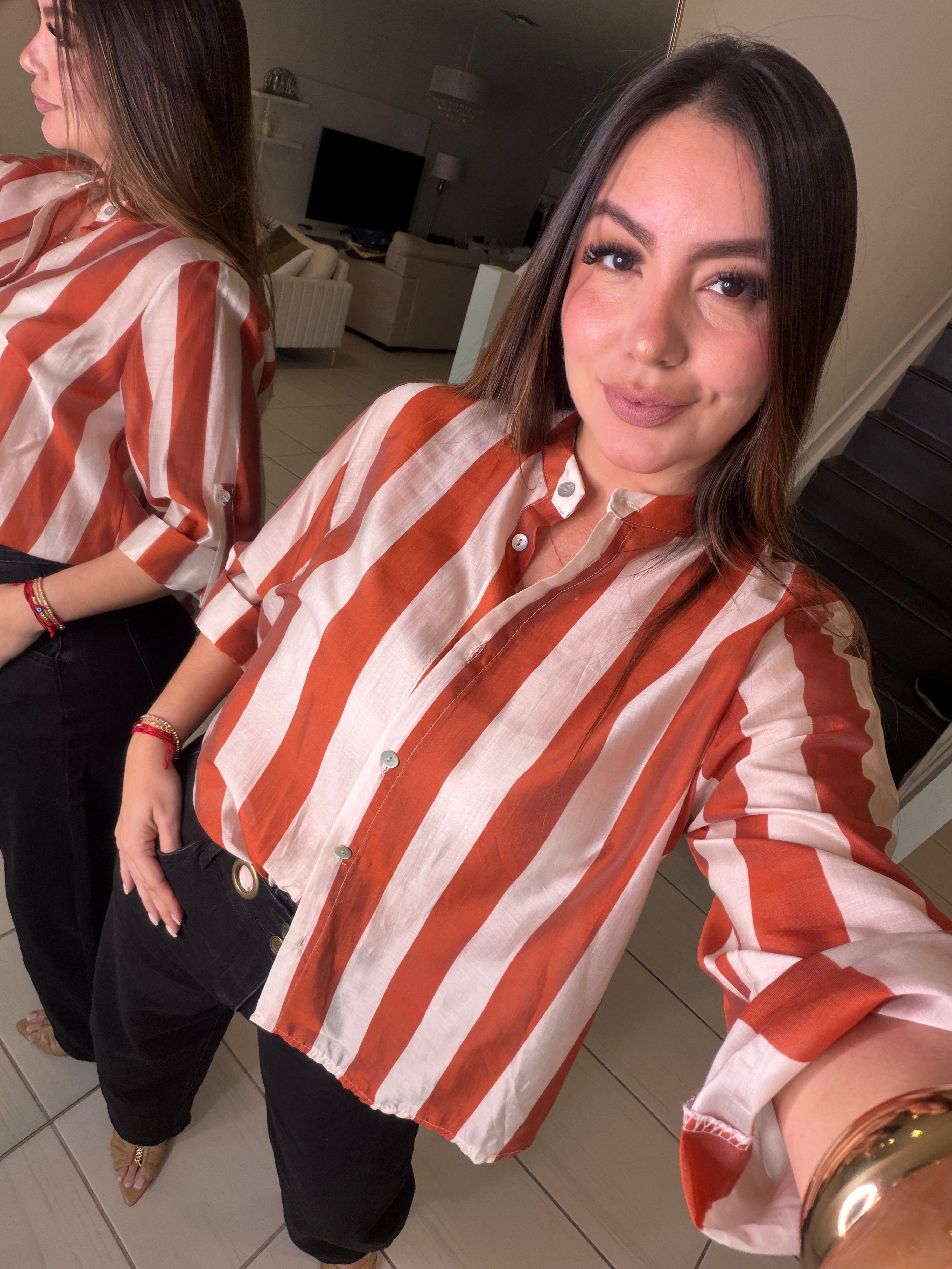 Siena Stripes Terracotta Shirt