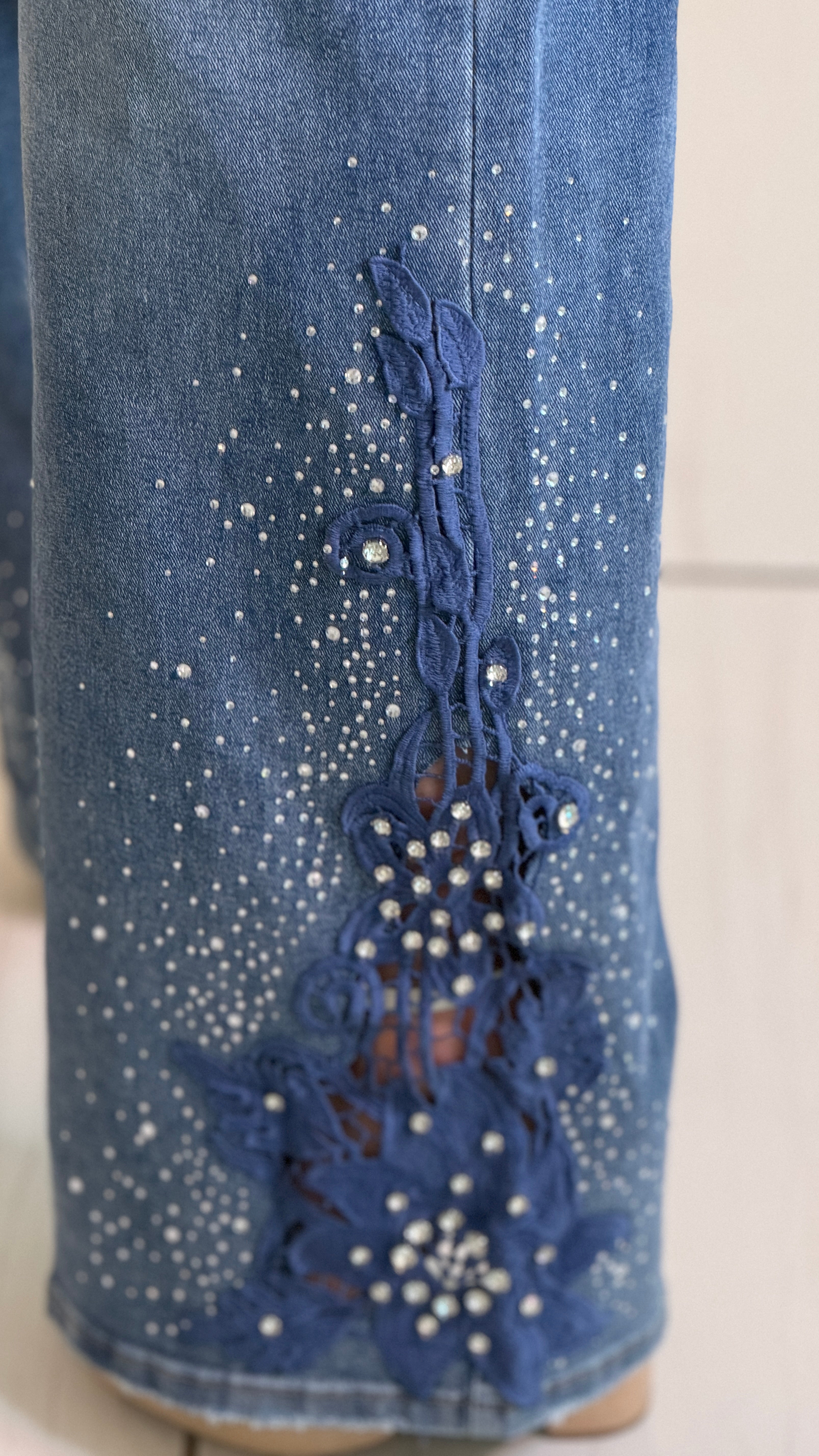 Desired Embroidery Denim Pants