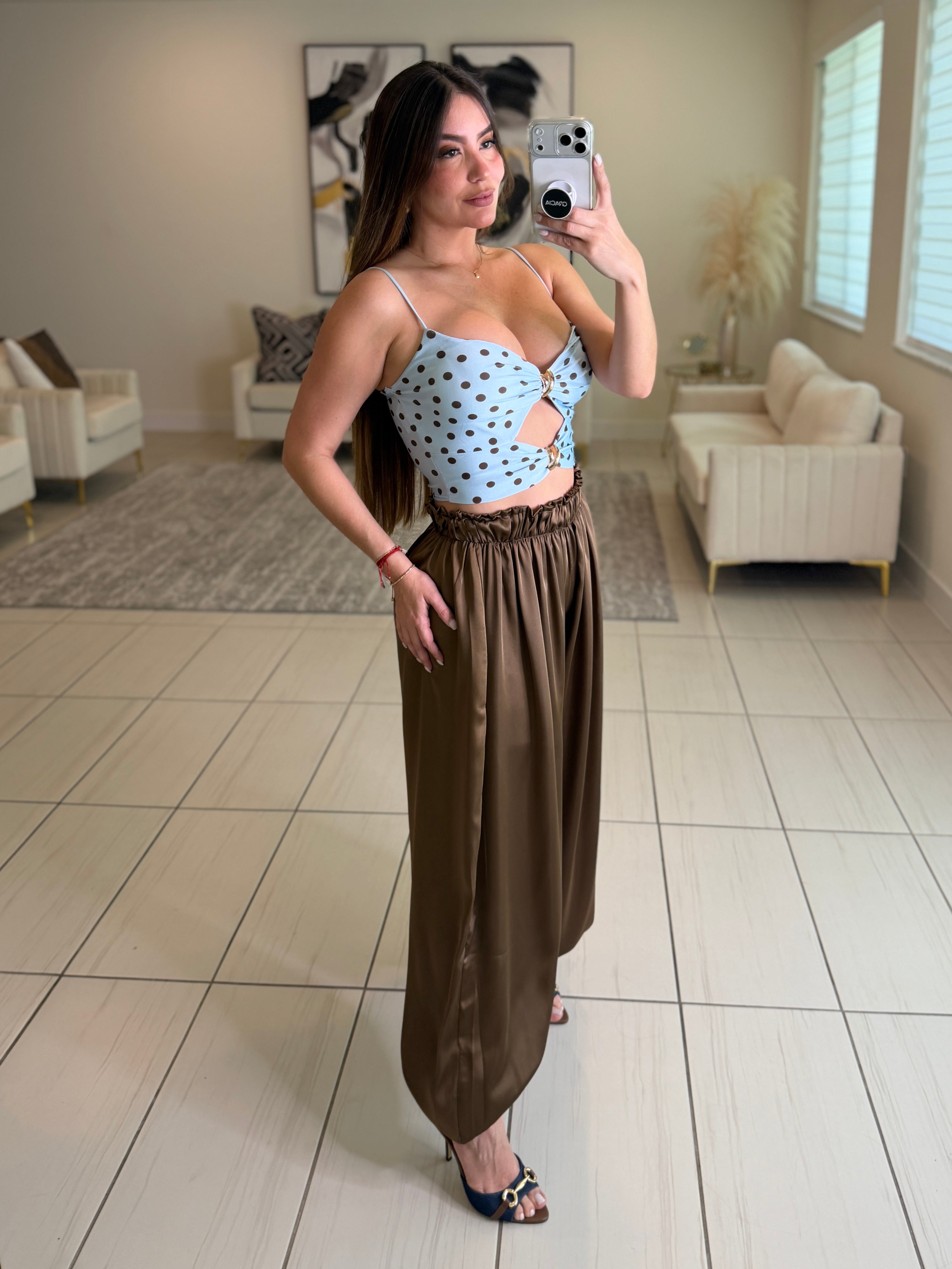 Blush Dots Blue Top