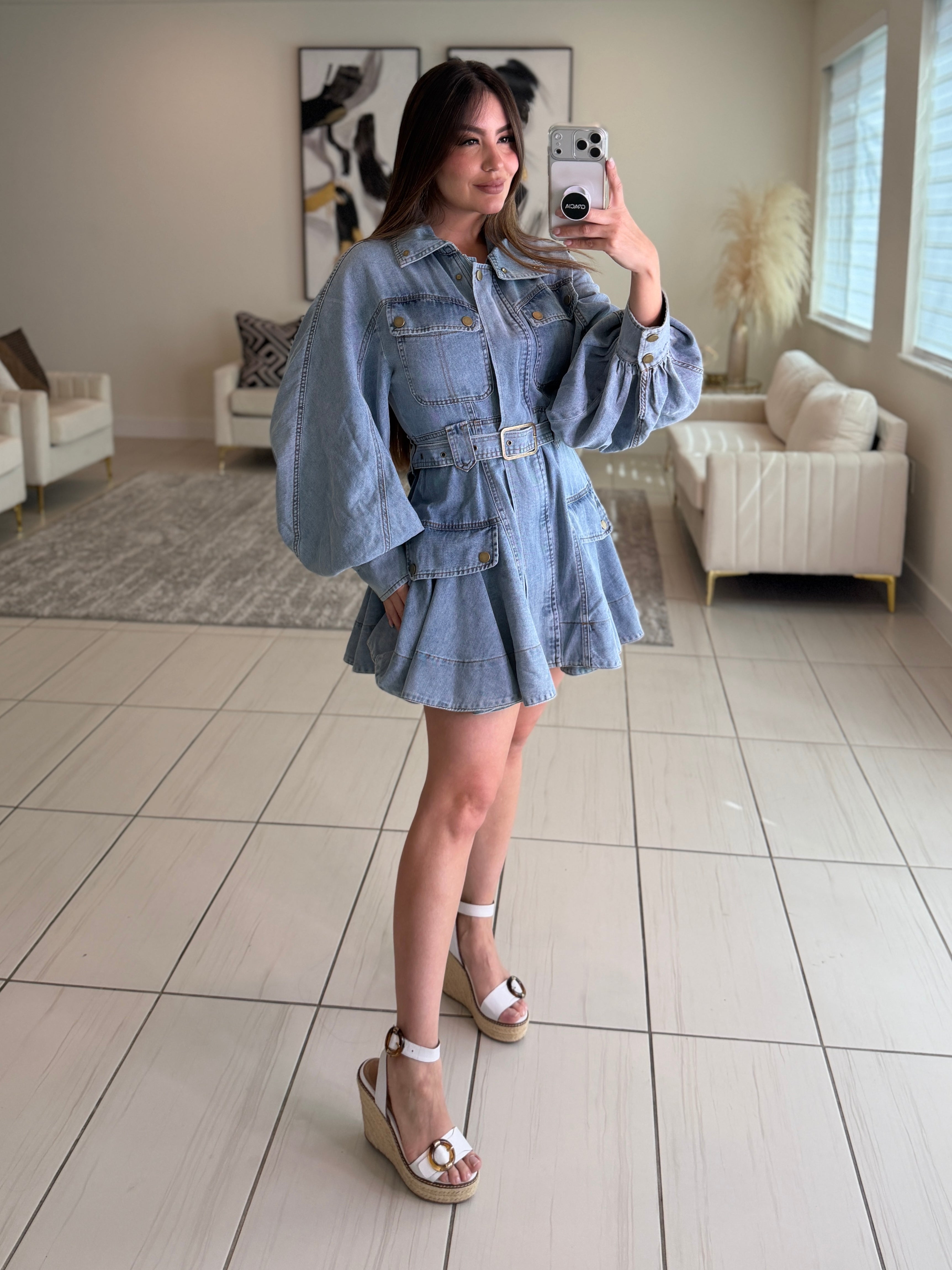Luna Utility Denim Dress