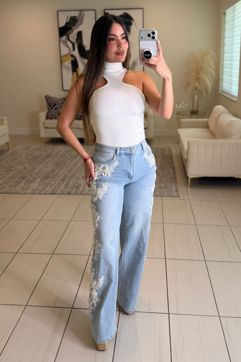 Glow Motion White Bodysuit