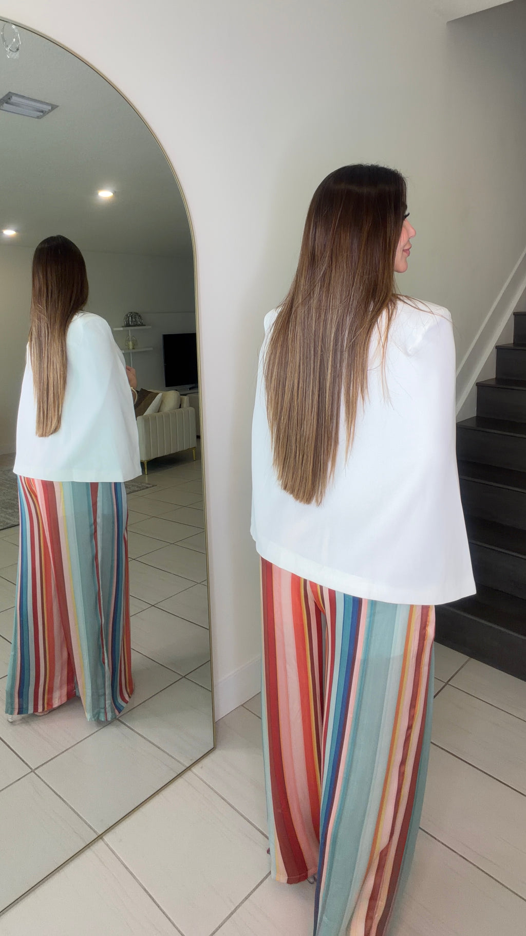 Cascading Cape White Blazer