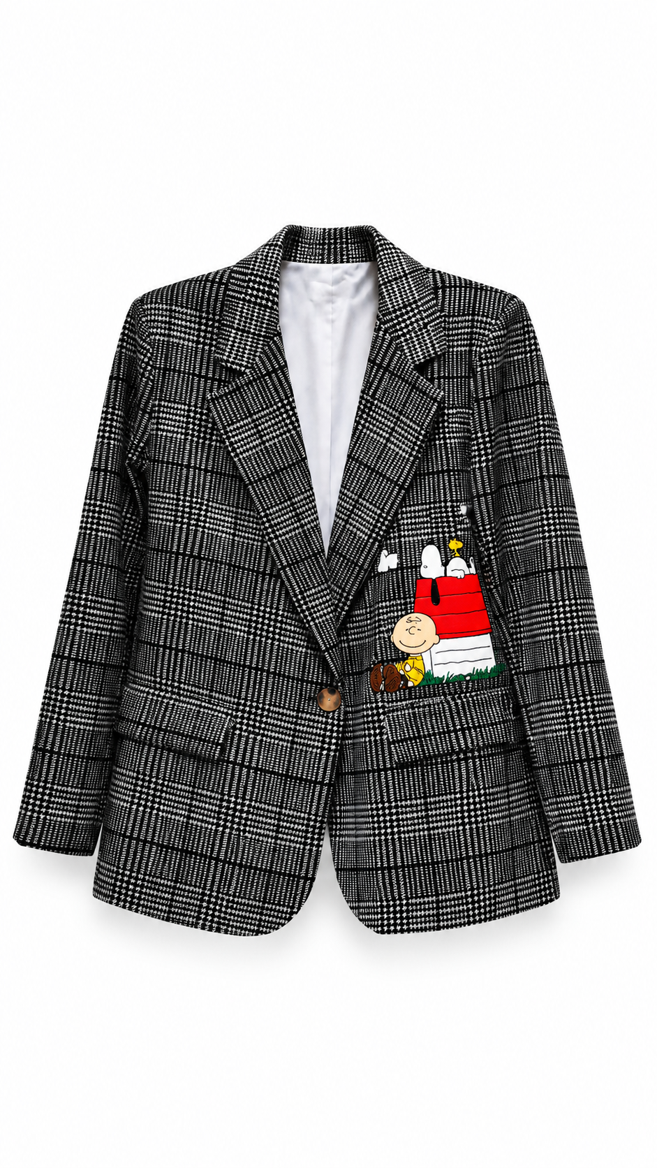 Plaid Couture Graphic Blazer