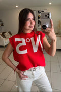 Charming Knit Red Vest