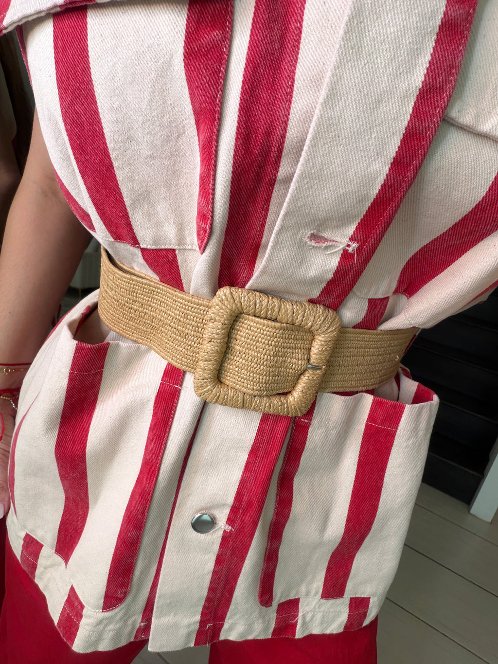Divine Striped Red and Beige Jacket