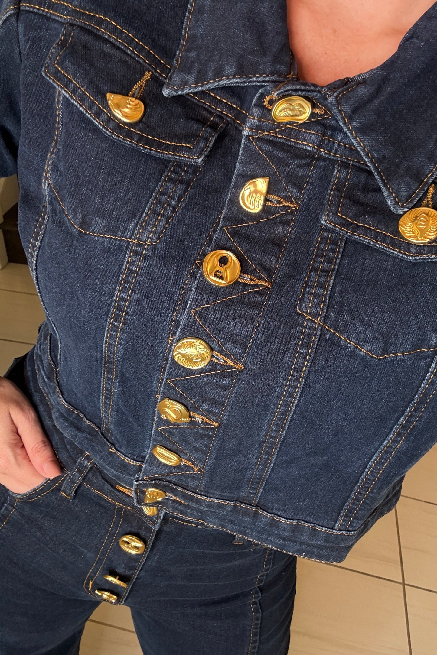 Iconic Elegance Denim Pant Set