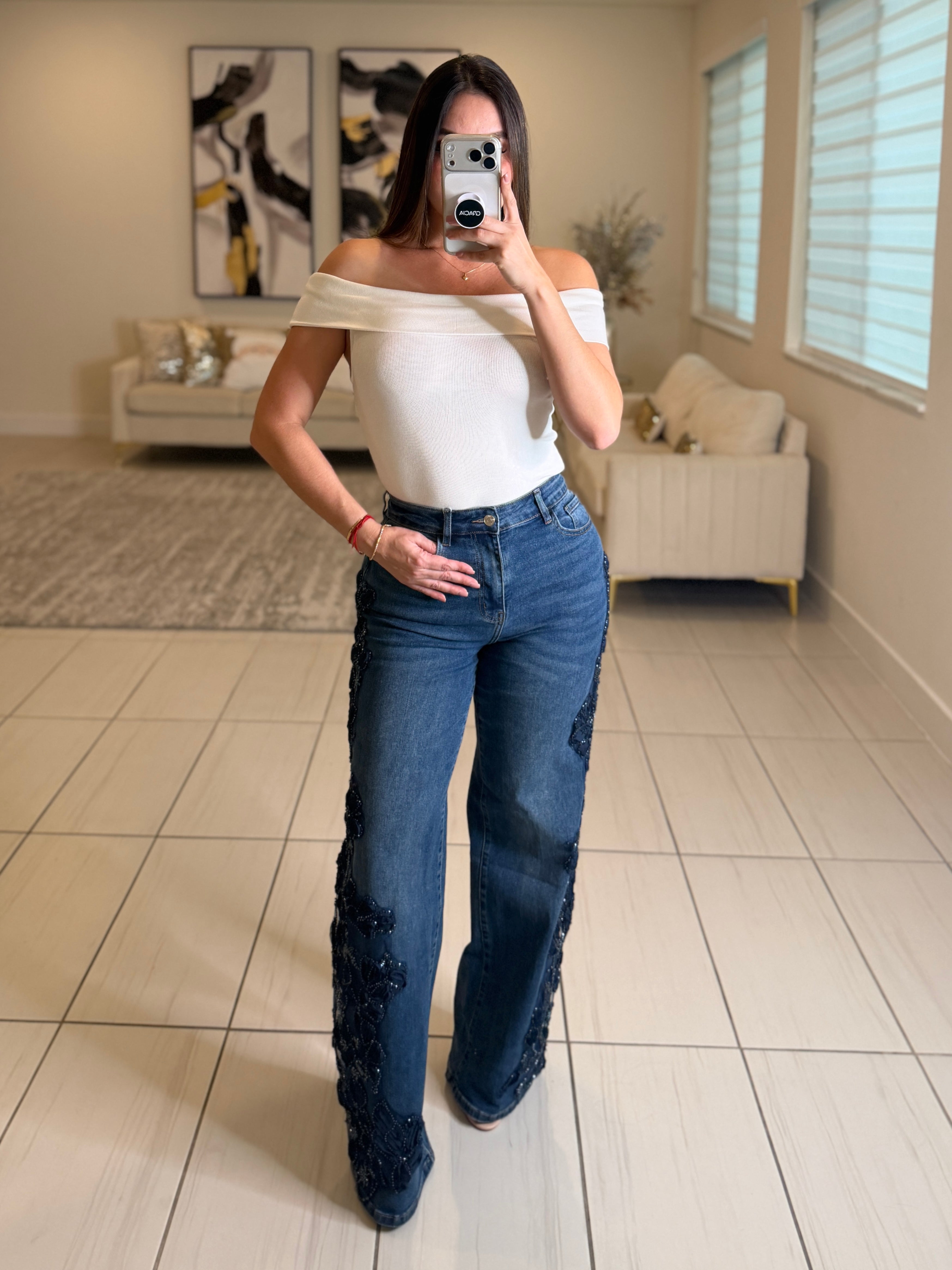 Chic Bandeau Neck White Top
