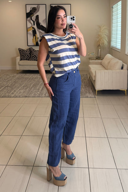 Villa Escape Barrel Linen Pants