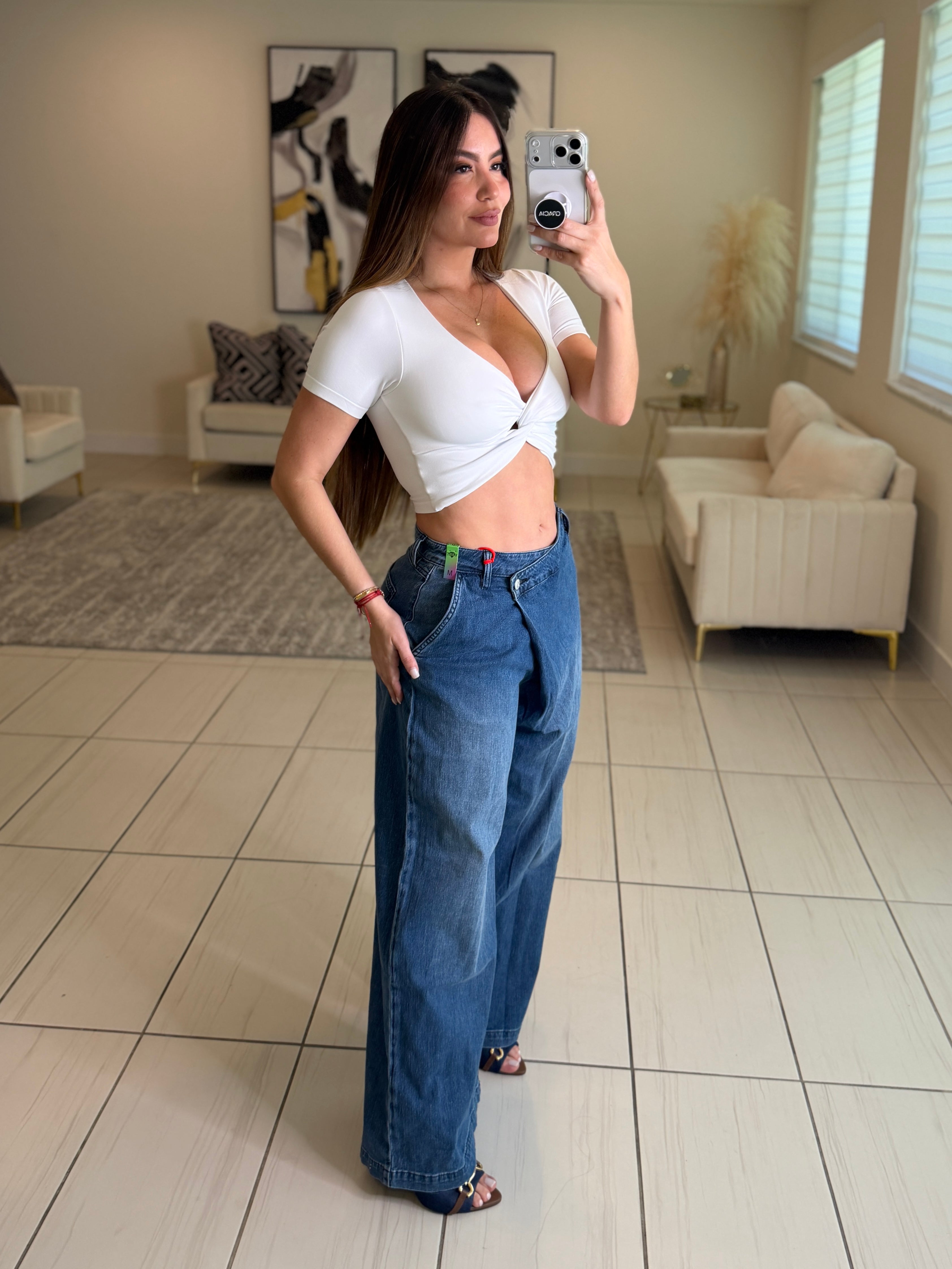 Wrap Cool Blue Denim Pants