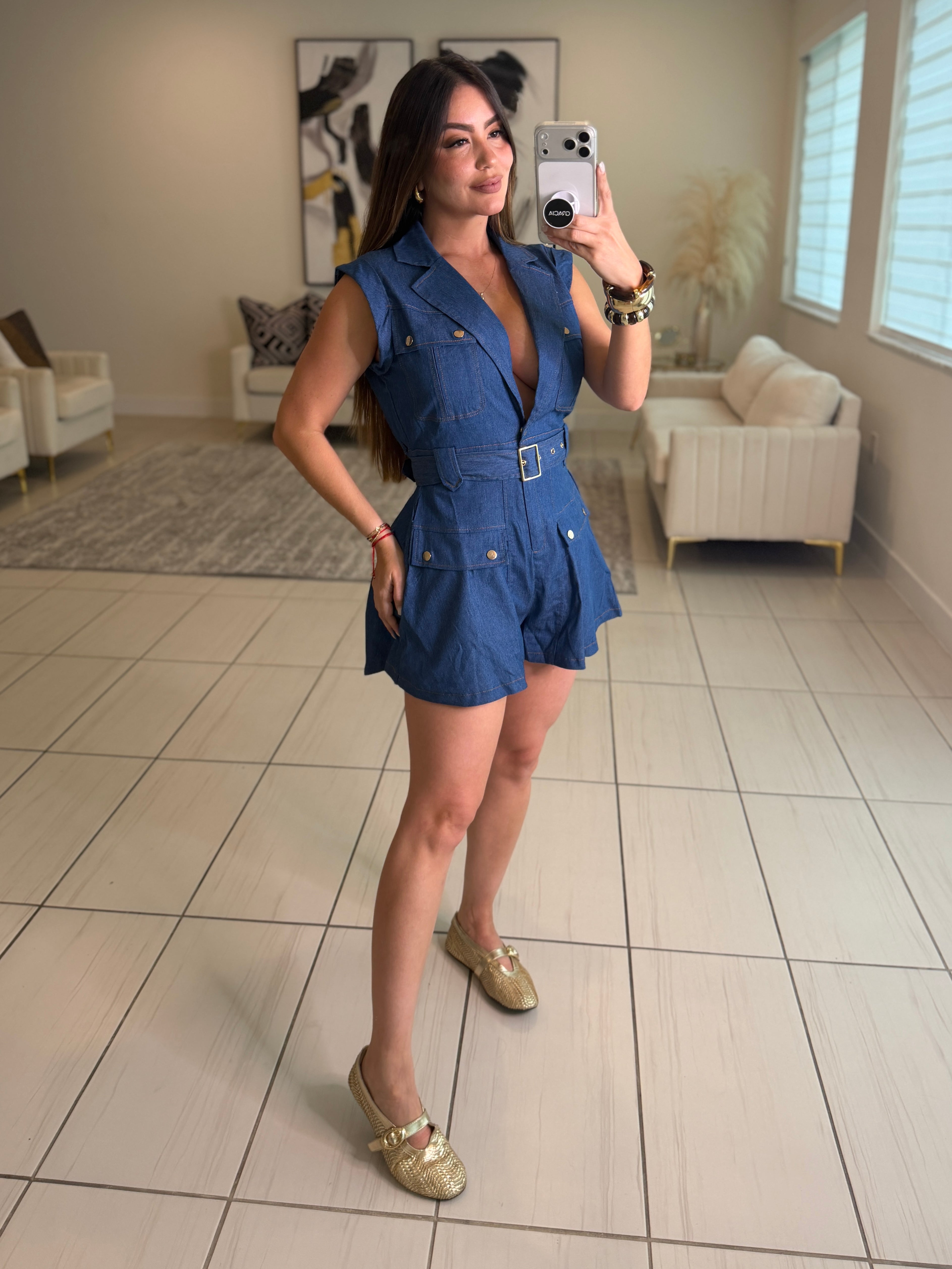 Soft Temptation Denim Romper