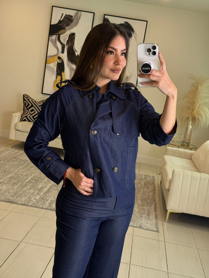 Vanguard Edge Navy Blue Pant Set