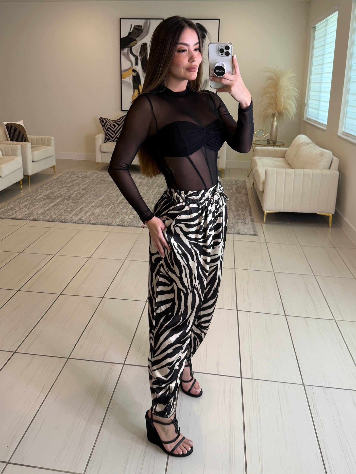 Instinct Zebra Print Balloon Pants