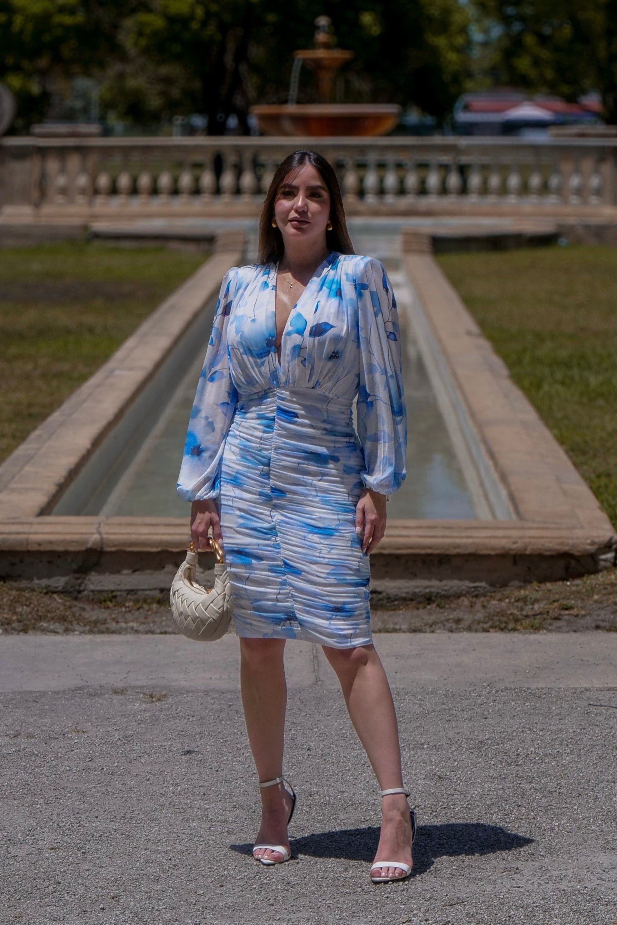 Poetic Floral Blue Dress