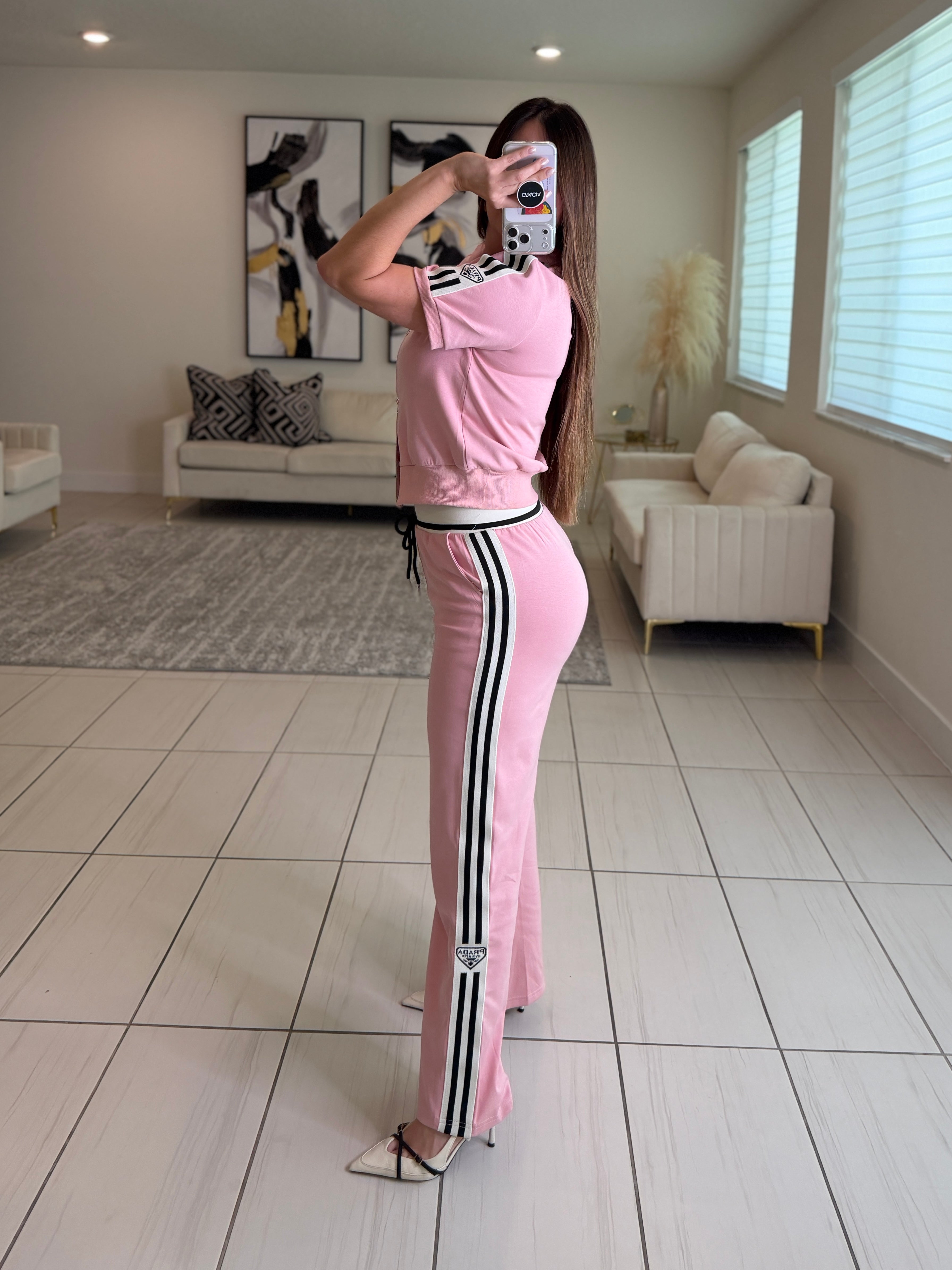 Iconic Structure Pink Pant Set