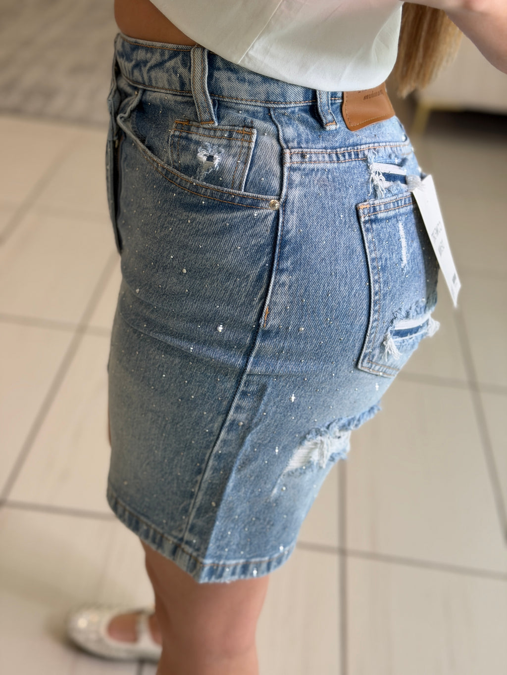 Crystal Denim Shorts
