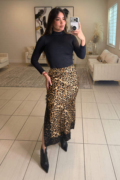 Iconic High Neck Black Basic Top