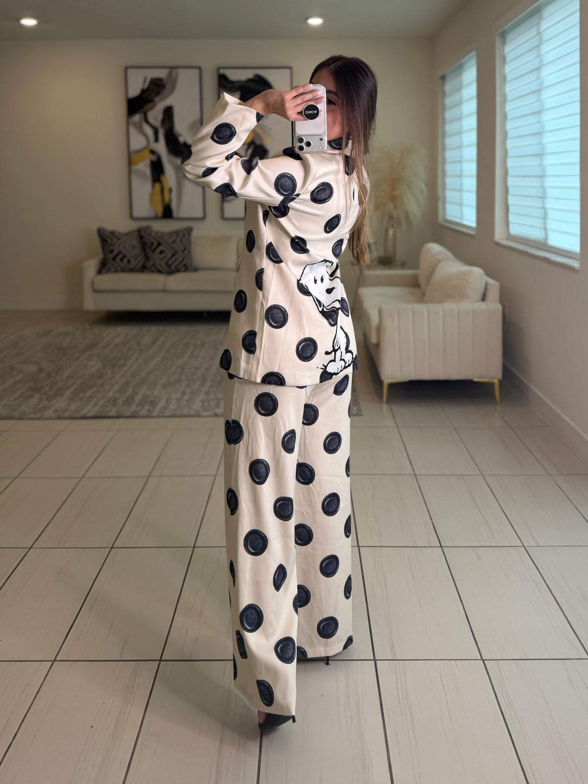Couture Dots Ivory Pant Set