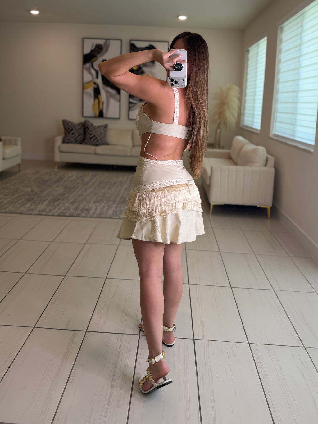 Solar Seduction Beige Dress