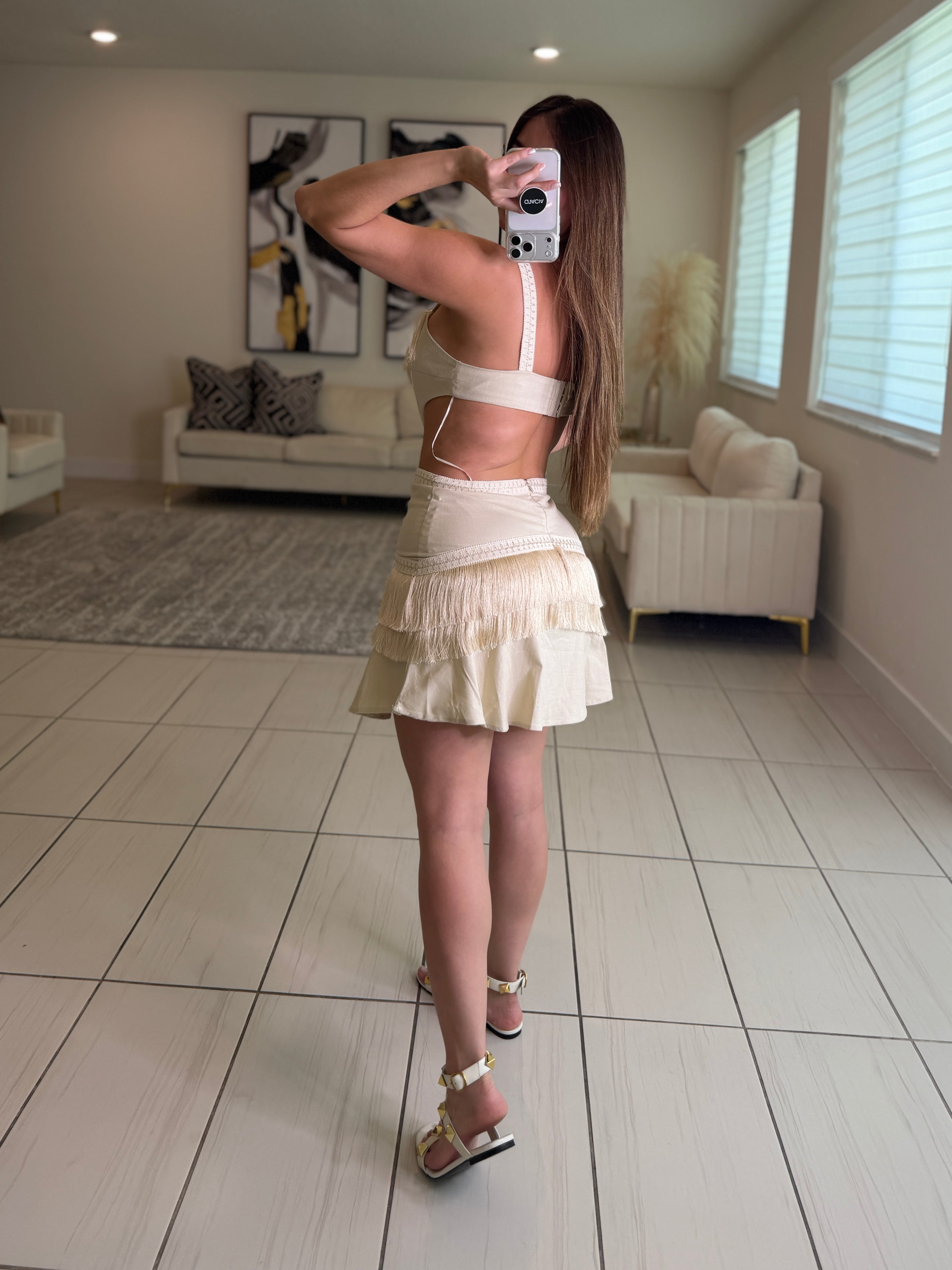 Solar Seduction Beige Dress