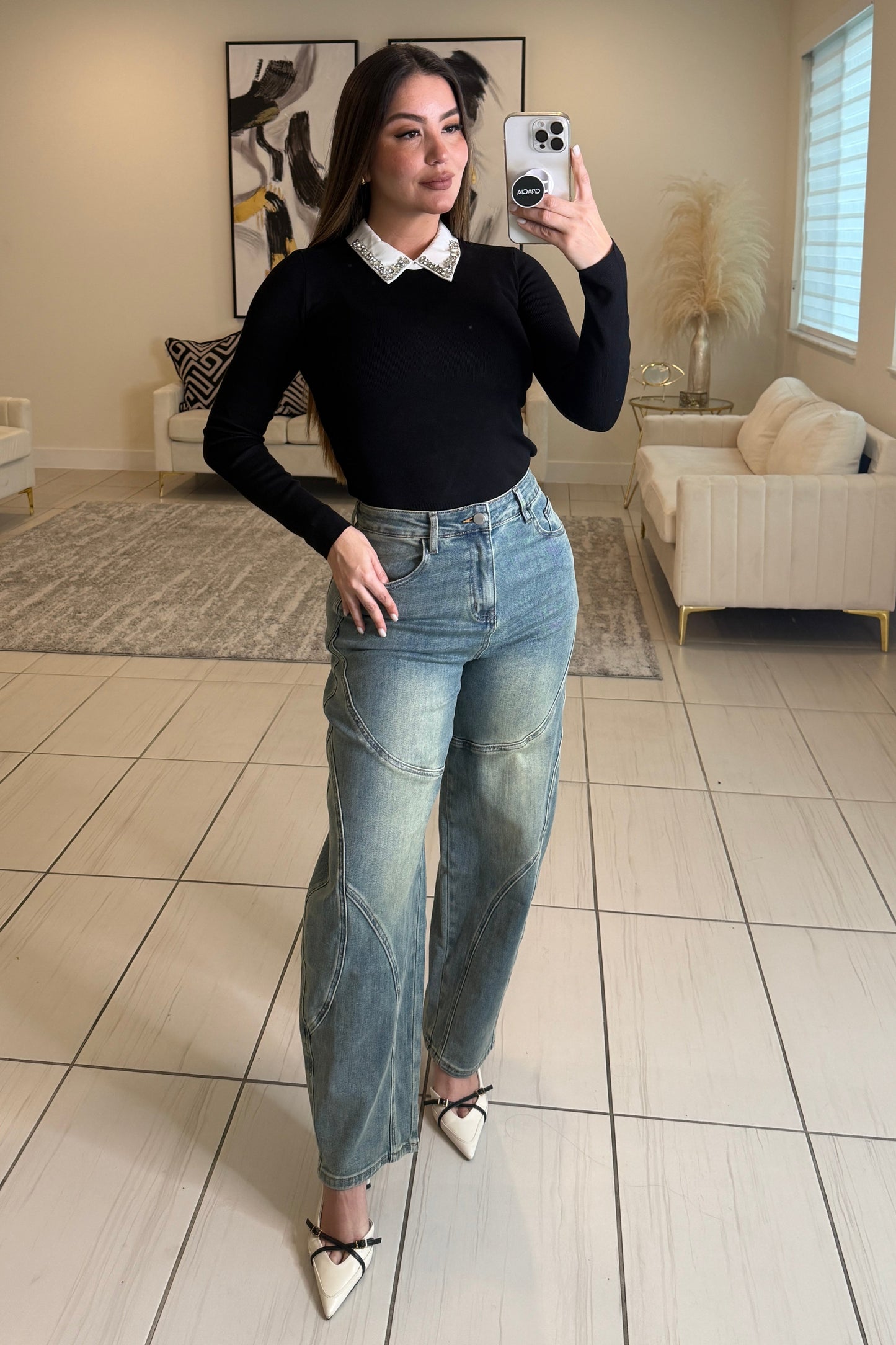 Iconic Barrel Denim Pants