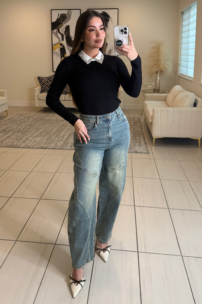 Iconic Barrel Denim Pants